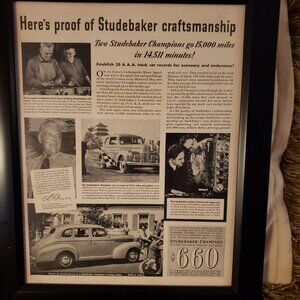 Vintage Studebaker Car ad not a reproduction